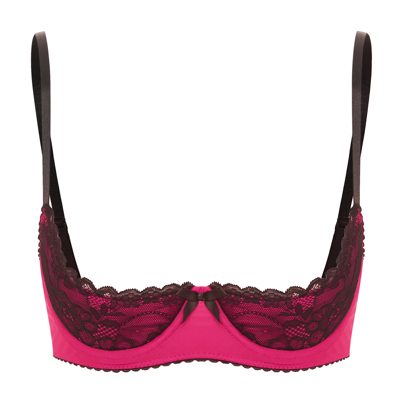 Underwire Bra Padded - Sexy Womens Lace Push Up Open