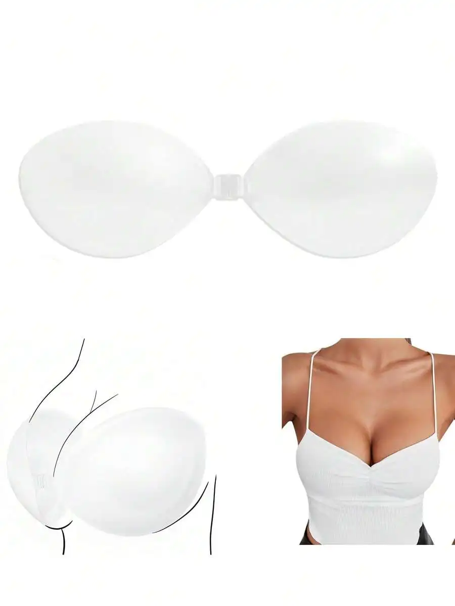 Push Up Bra Silicone - 1 Pair Invisible Strapless Silicone Push-Up