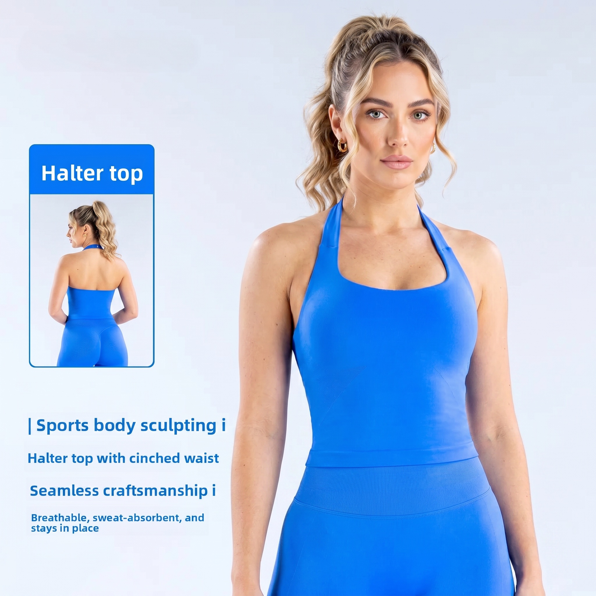 Plunge Bra Push Up - DenyfFitness Halter Top Woman Gym Clothes