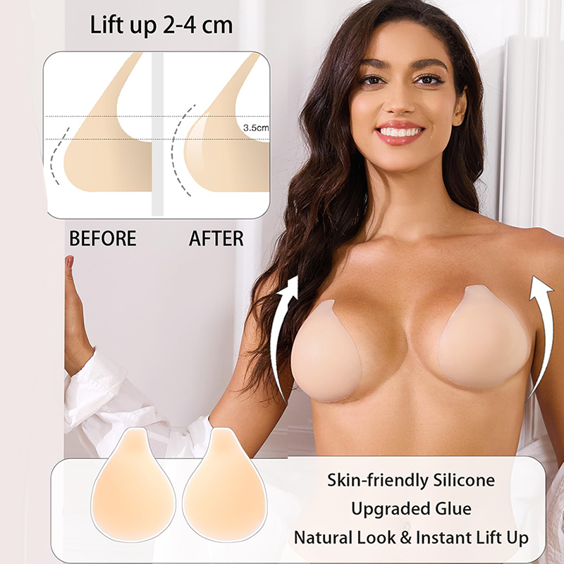 1/2 Pairs Women Sticky Bra Pus - مراجعة Strapless Bra Adhesive وسعره