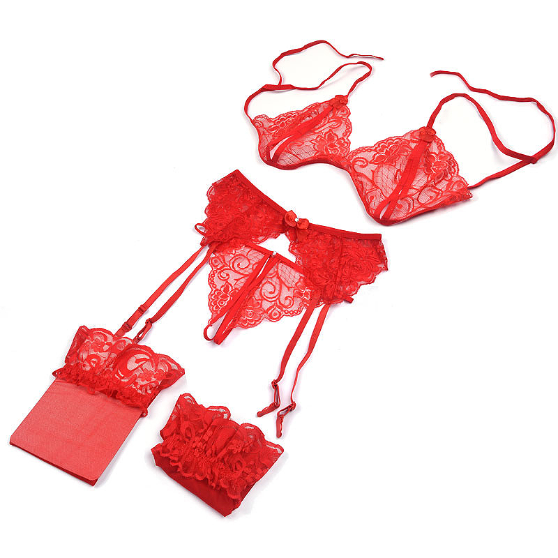 1 Set Women's Lace Lingerie, S - مراجعة Sheer Mesh Bra وسعره