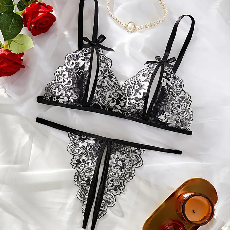 Black Hot Crotchless Sexy Wome - مراجعة Sheer Bra Lace وسعره