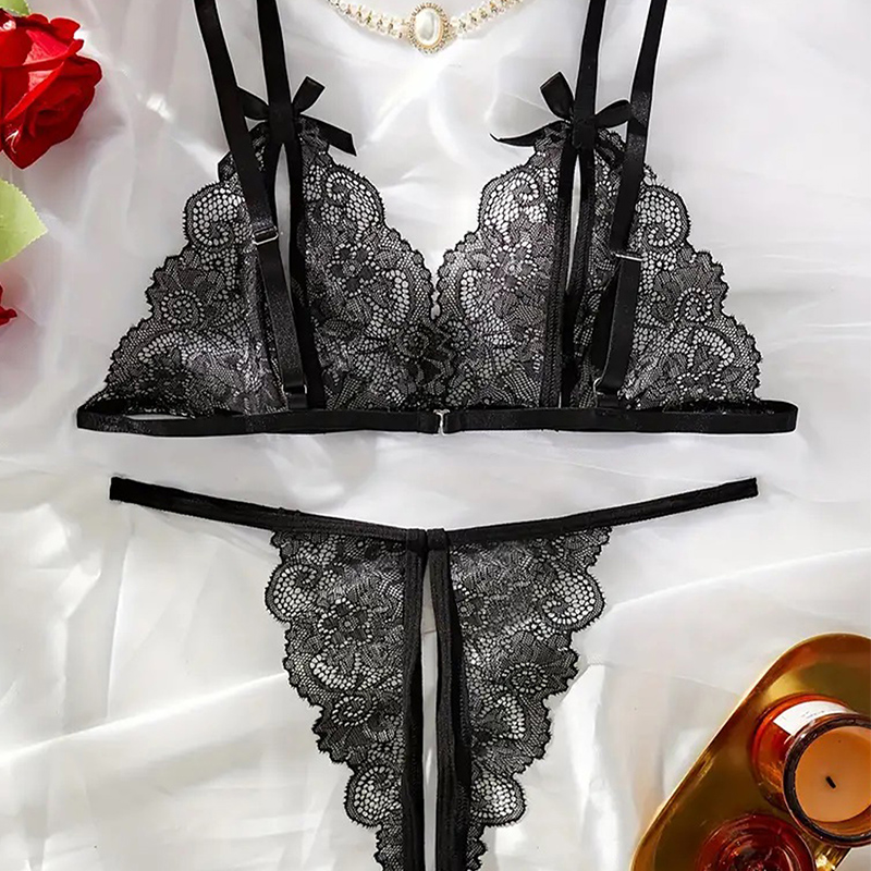 Black Hot Crotchless Sexy Wome - مراجعة Sheer Bra Lace وسعره