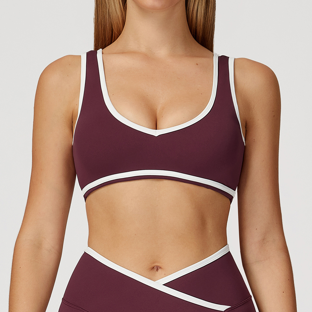 V-Neck Sports Bra Women Top Pu - مراجعة Plunge Bra Push Up وسعره