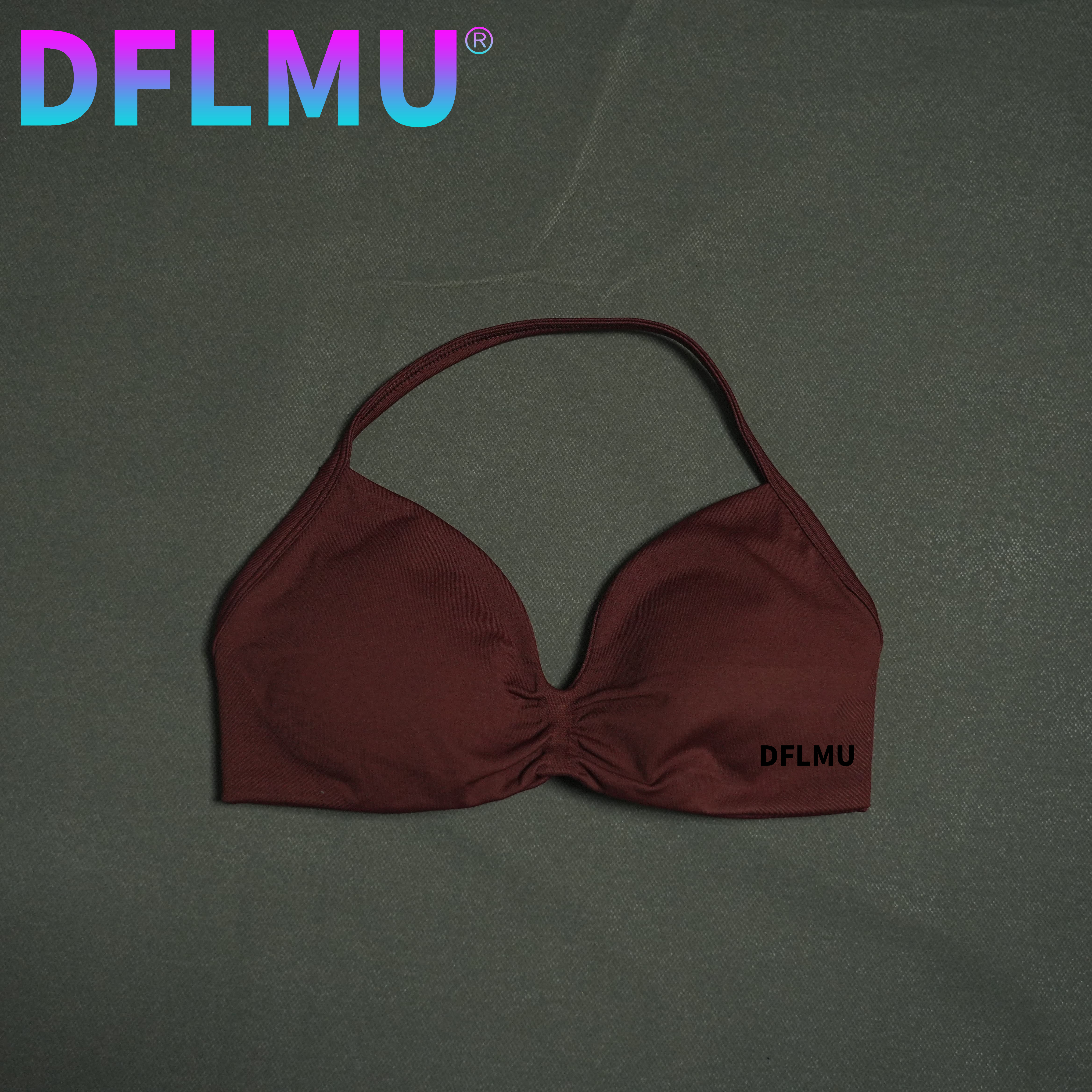DFLMU Women Halter Sports Bra  - مراجعة Plunge Bra Push Up وسعره