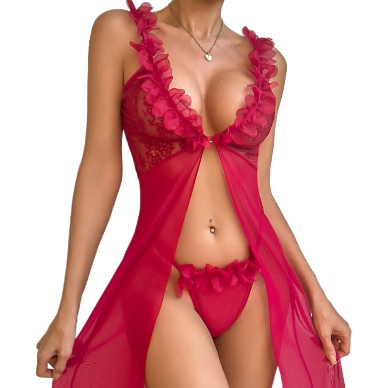 Red Transparent Mesh Suspender - مراجعة Sheer Mesh Bra وسعره