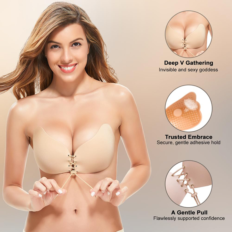 1/2 Pairs Women Summer Backles - مراجعة Strapless Bra Adhesive وسعره