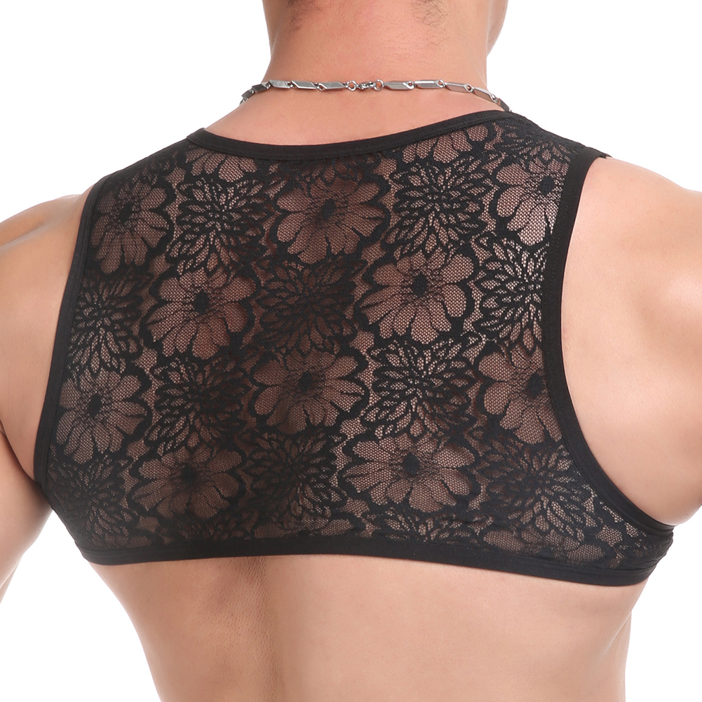 Sexy Mens Lace Sheer Crop Tops - مراجعة Sheer Bra Lace وسعره