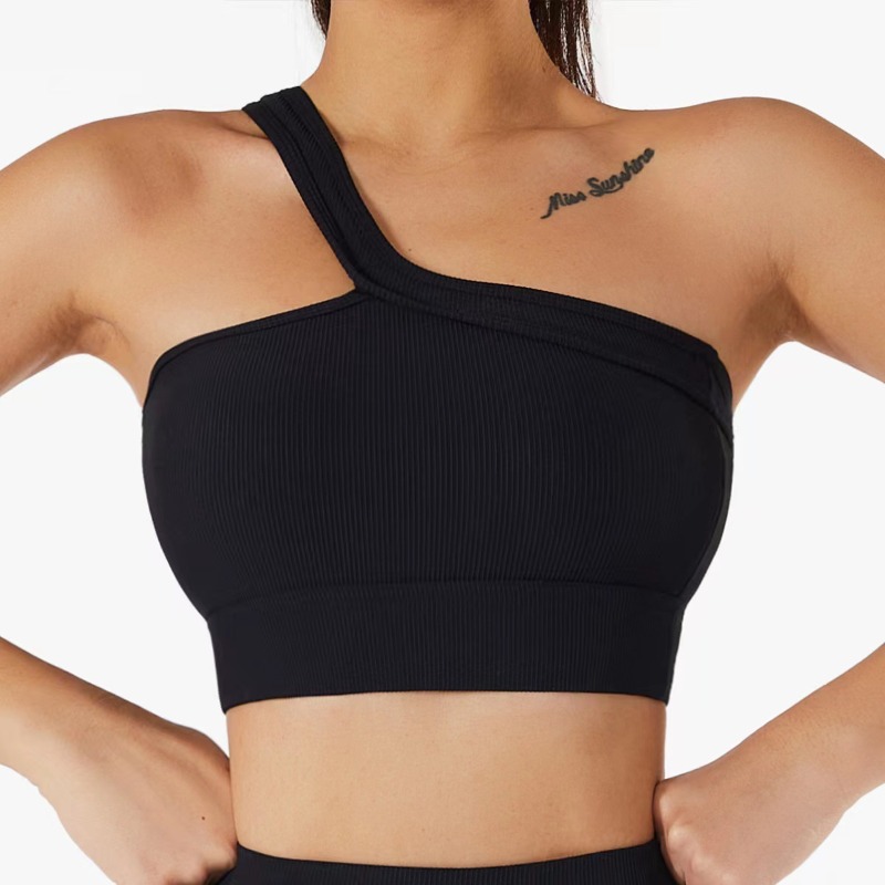 Women Single Shoulder Sexy Yog - مراجعة T Shirt Bra Seamless وسعره
