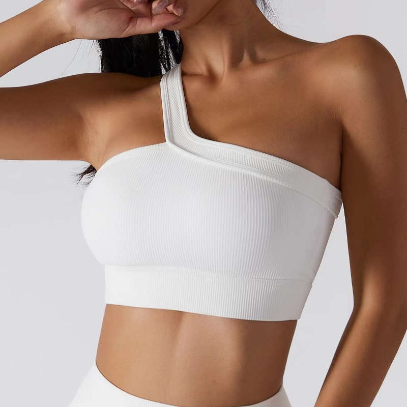 Women Single Shoulder Sexy Yog - مراجعة T Shirt Bra Seamless وسعره