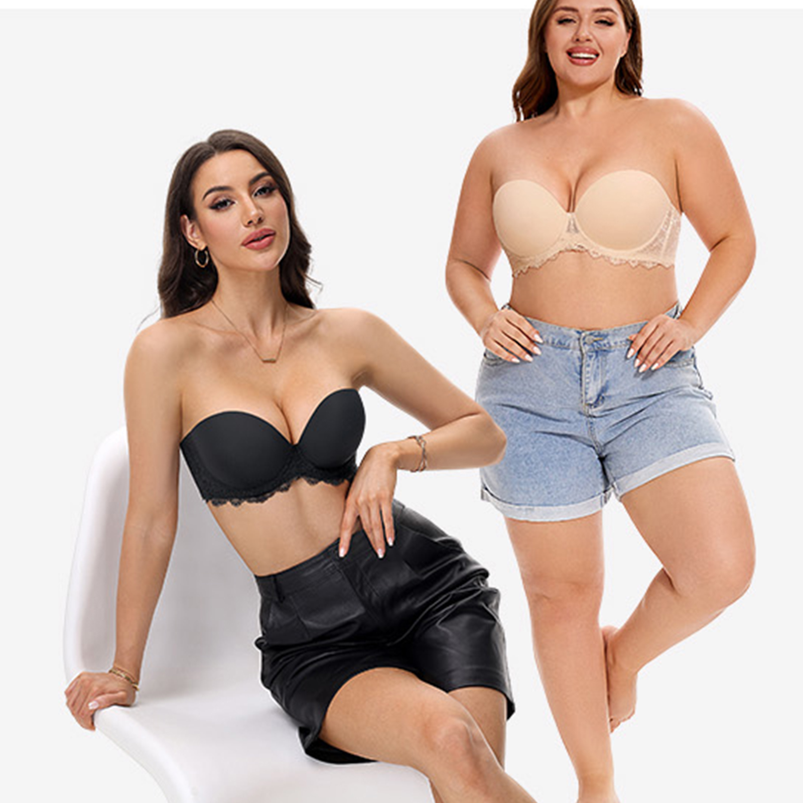 New Plus Size Sexy Strapless P - مراجعة Convertible Bra Multiway وسعره