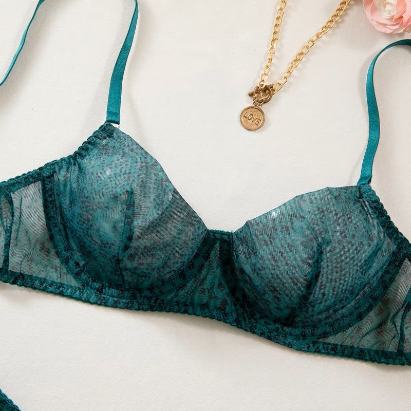 2pcs/Set Woman Lingerie Gather - مراجعة Sheer Mesh Bra وسعره