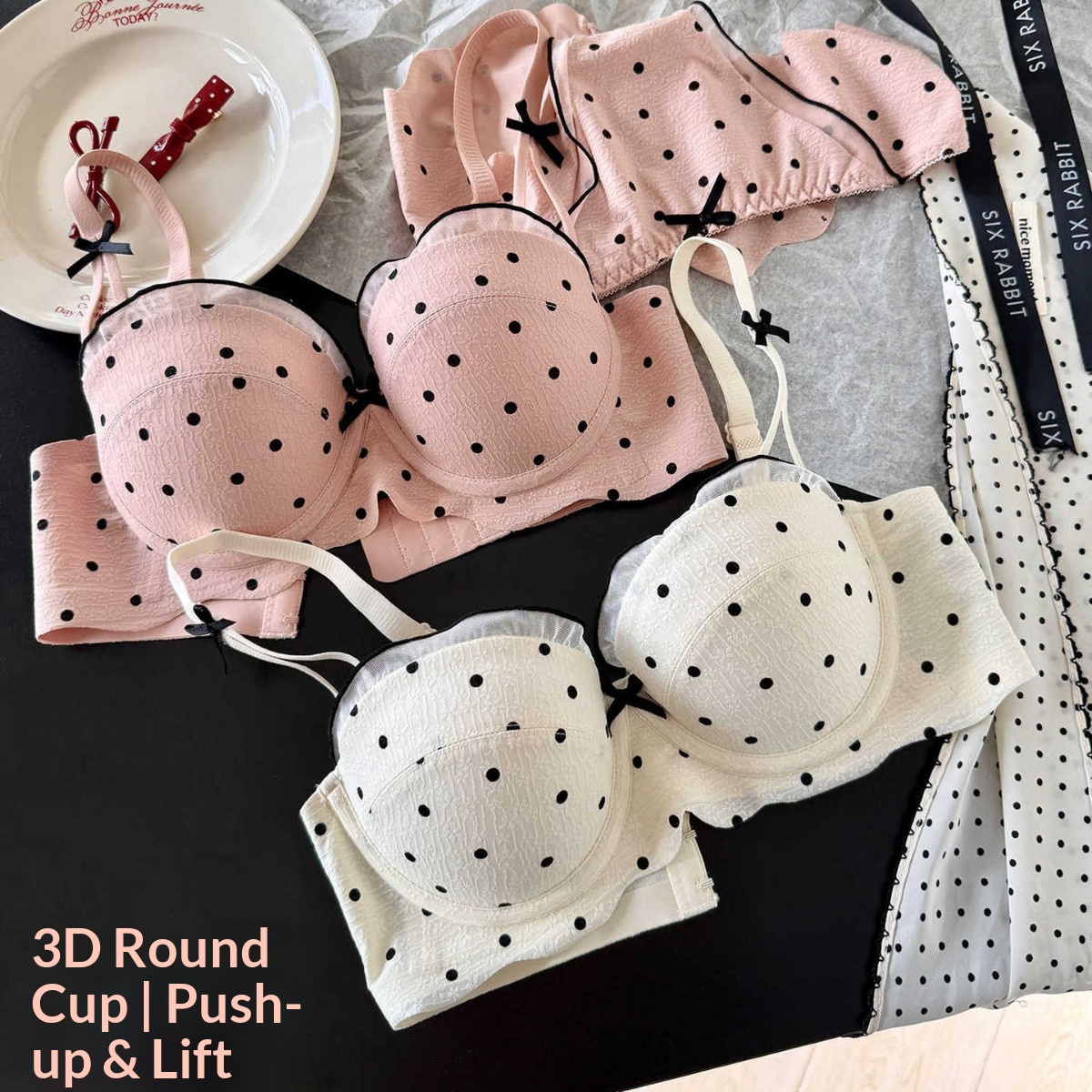 Lace Polka Dot Bra Two-Piece S - مراجعة Cotton Bra Everyday وسعره