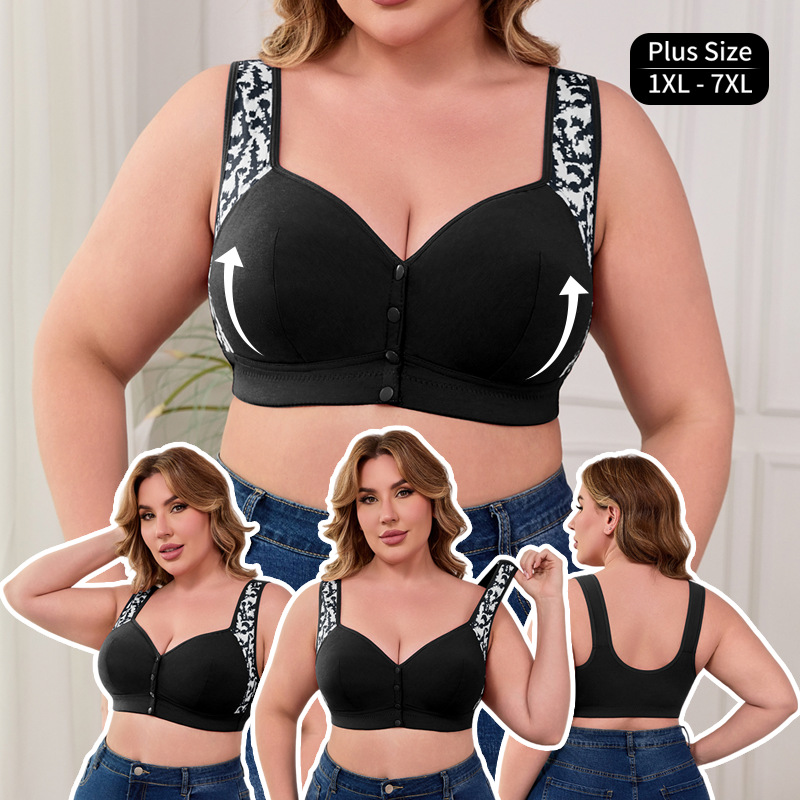 XL-7XL Plus Size Front Buckle  - مراجعة Wirefree Bra Comfort وسعره